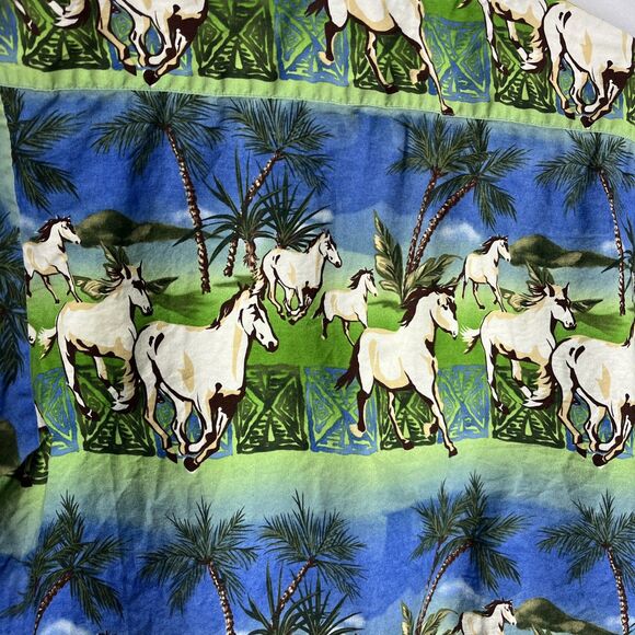 Roper Western Short Sleeve Button Up Wild Horses Size Large - Picture 5 of 5